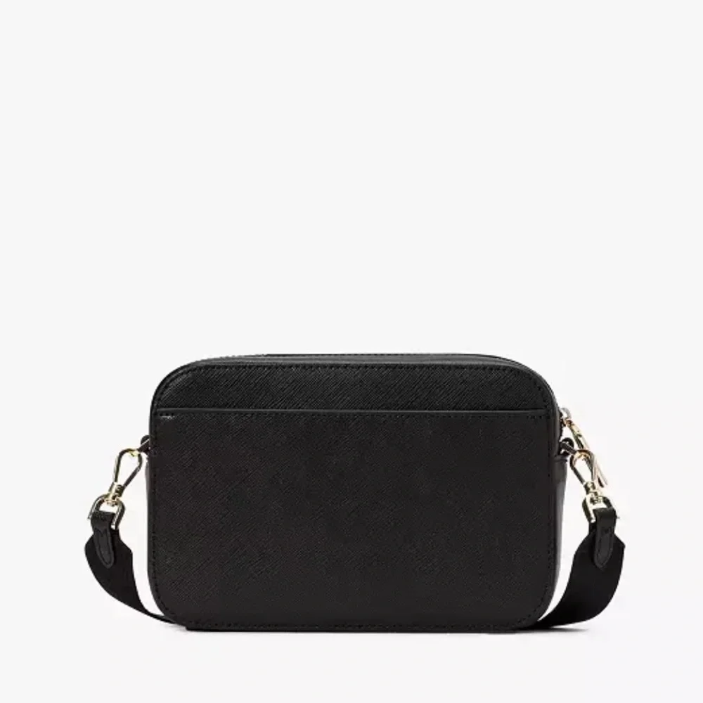 KATE SPADE *Madison* black leather camera rectangle crossbody mini bag purse